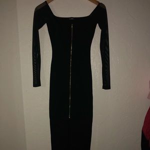 Fashion Nova Black Zip Up Dress